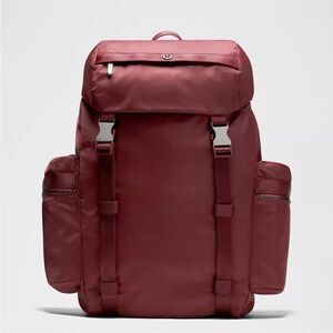 NWT Lululemon Wunderlust Backpack 25L Buckle Rockwood Gunmetal Burgundy